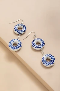 Bonnie Double Ceramic Donut Drop Earrings