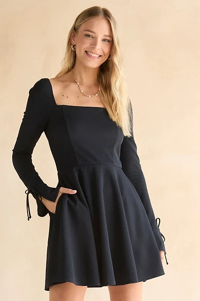 Rene Long Sleeve Waisted Mini Dress