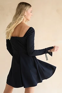 Rene Long Sleeve Waisted Mini Dress