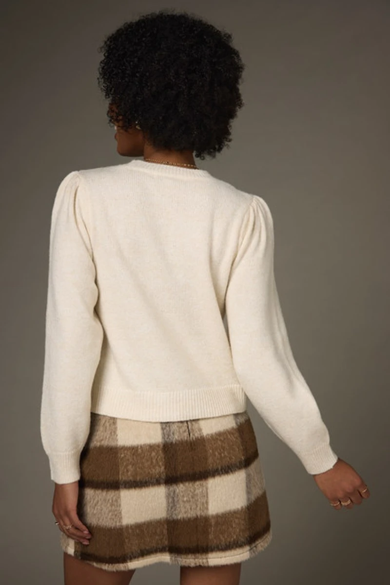 Tami Tonal Flower Applique Pullover Sweater