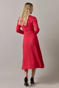Eleanor Tie Waist Wrap Sweater Midi Dress
