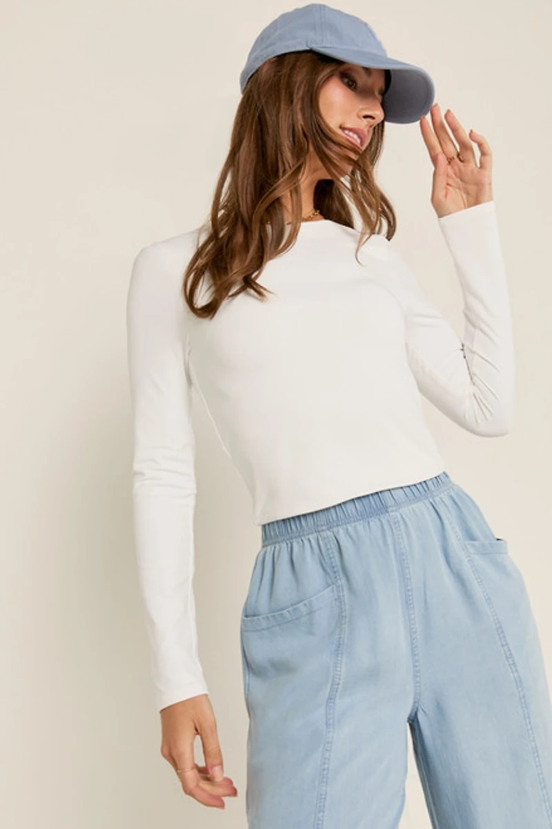 yummi by francesca's Crew Neck Tee White