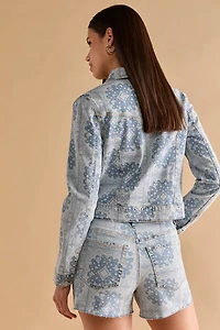 Samantha Bandana Print Denim Jacket