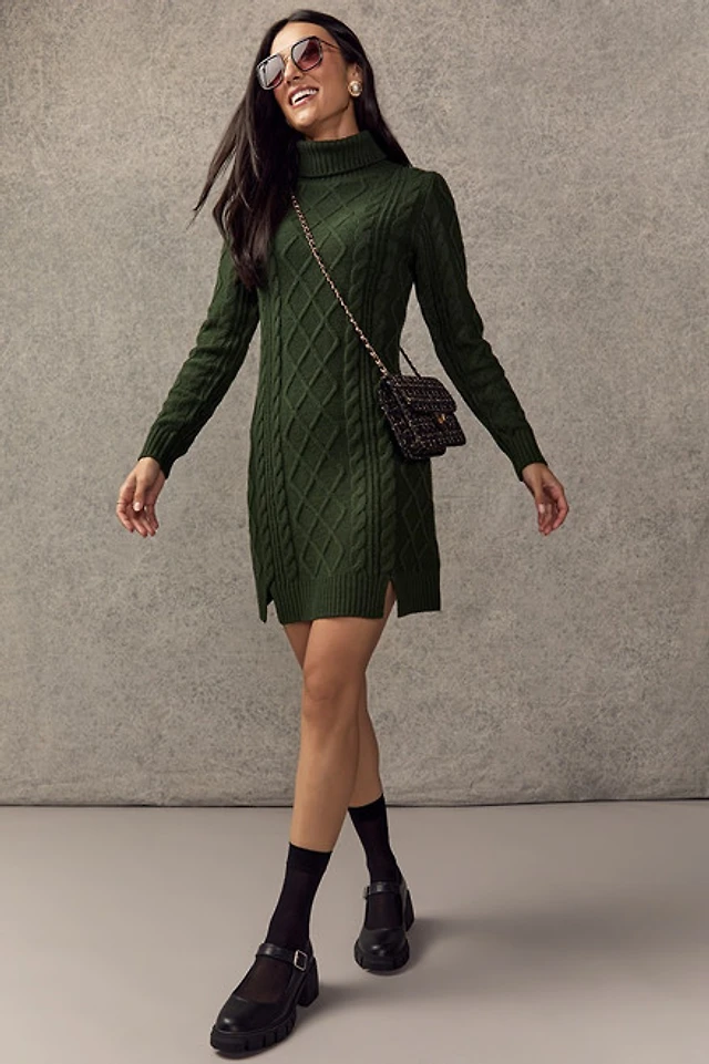 hollister skater sweater dress Hollister Co. Off-the-Shoulder Skater Sweater Dress - Jumper dress - new times brown/brown