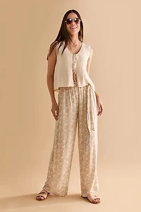 Rae Floral Fluid Tie Waist Pants