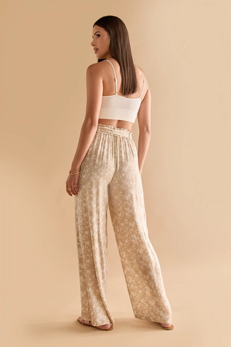 Rae Floral Fluid Tie Waist Pants