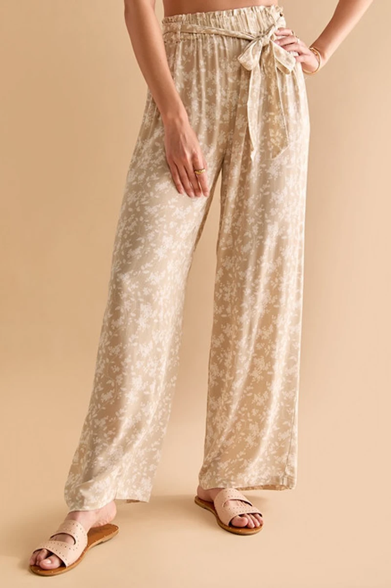Rae Floral Fluid Tie Waist Pants