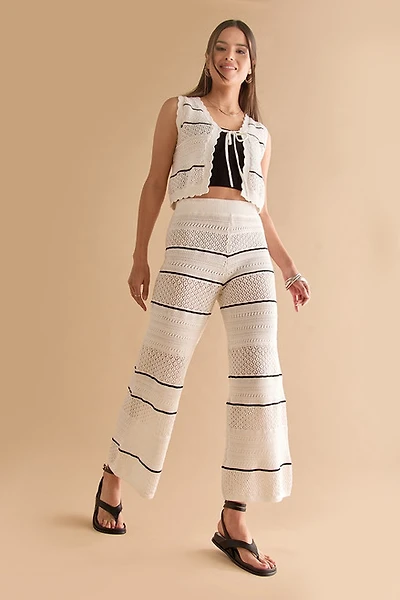 Charlene Striped Knitted Wide Leg Pants