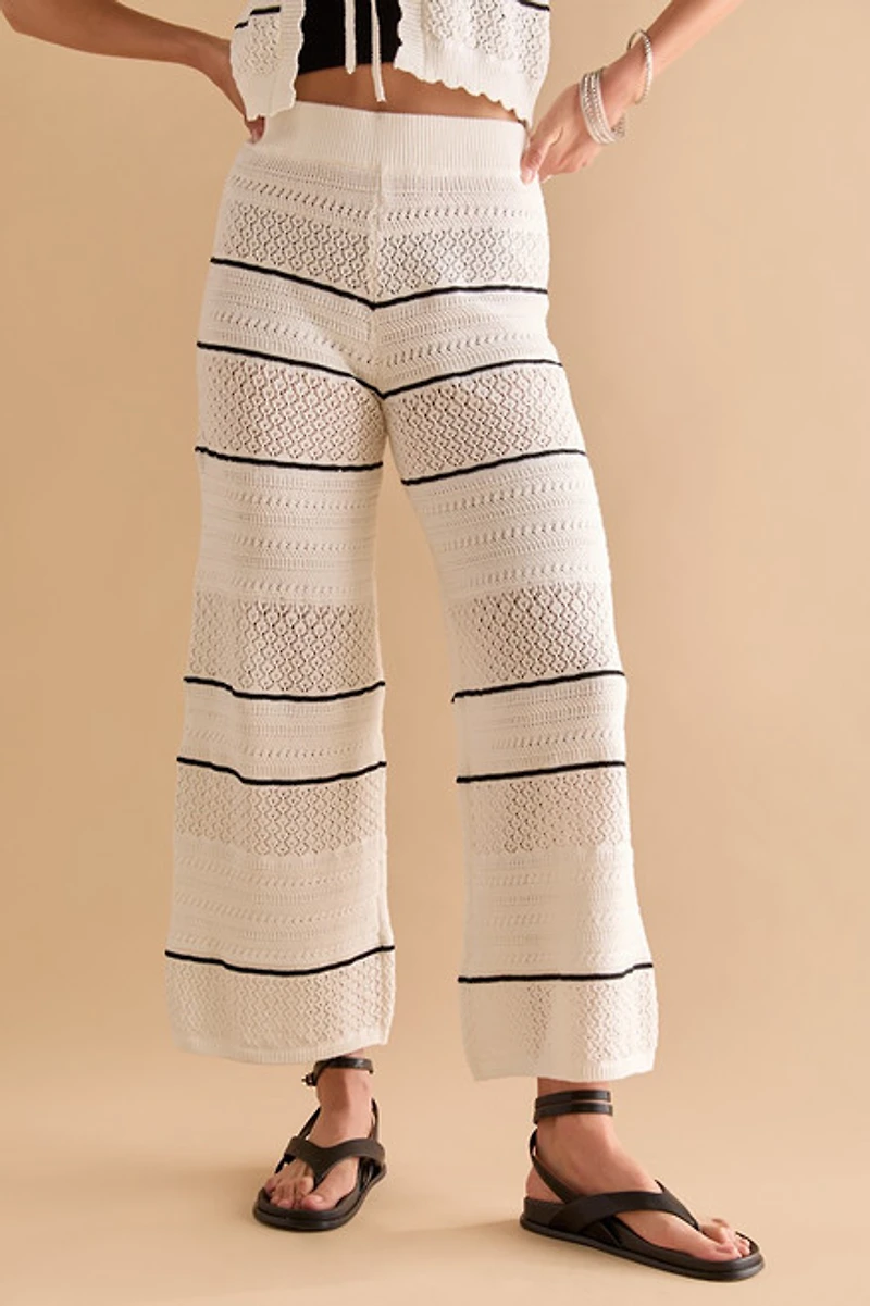 Charlene Striped Knitted Wide Leg Pants