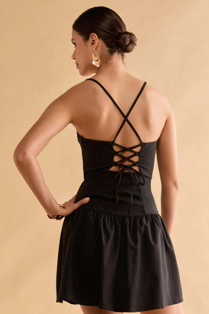 Ada Strappy Lace Up Back Mini Dress
