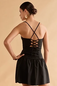 Ada Strappy Lace Up Back Mini Dress