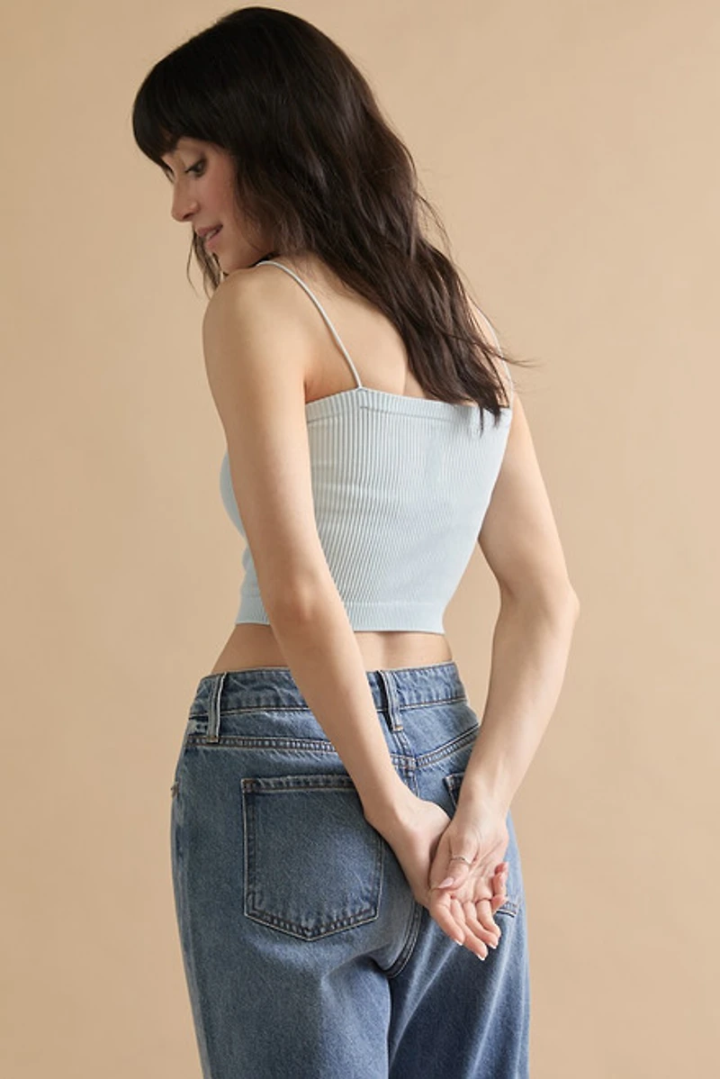 Tina Seamless Rib Cami Light Blue