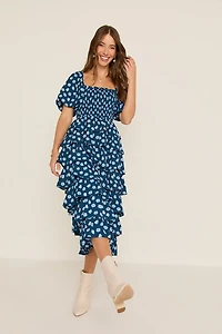 Katheryn Floral Midi Dress Navy