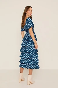Katheryn Floral Midi Dress Navy