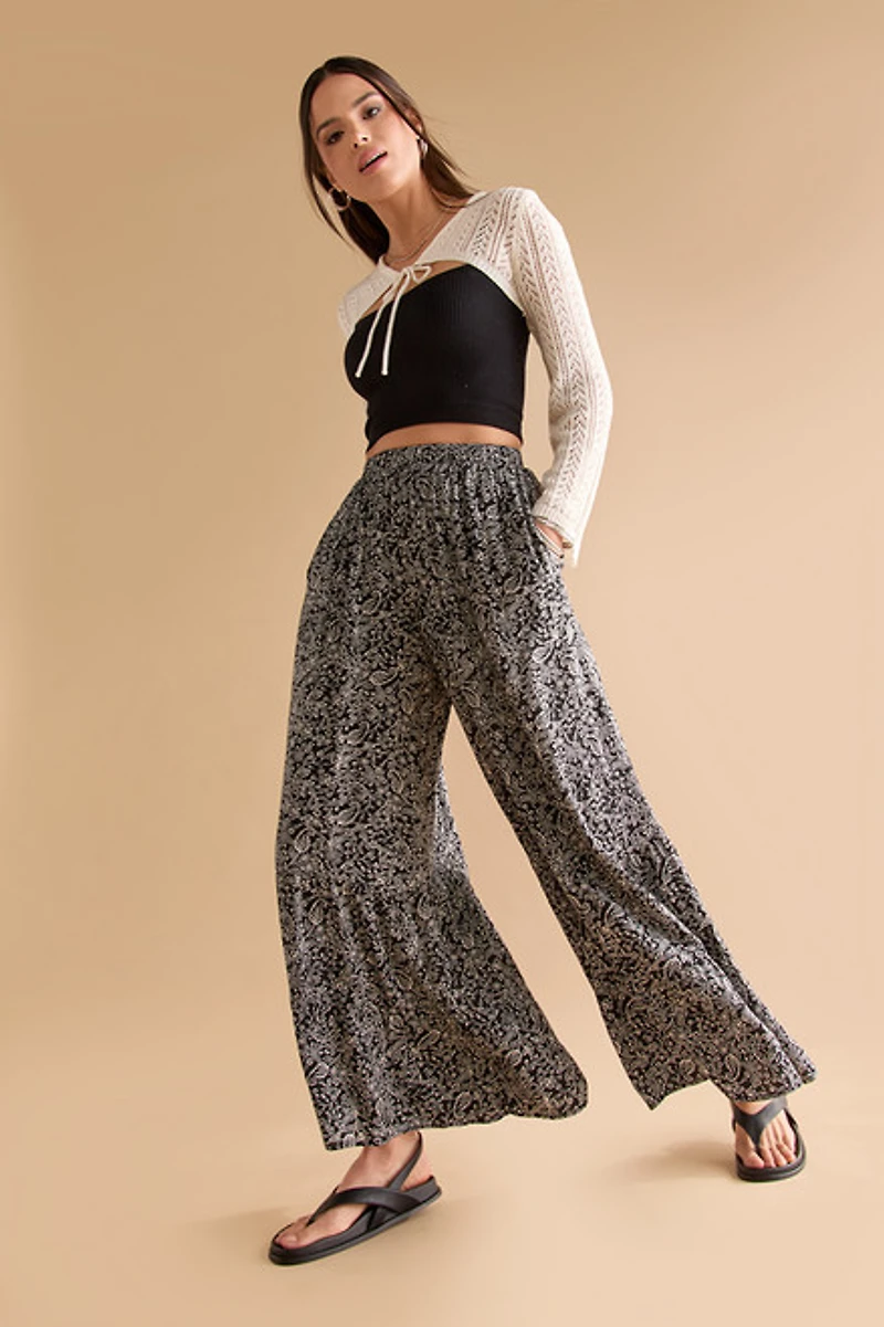 Veronica Floral Fluid Wide Leg Pants