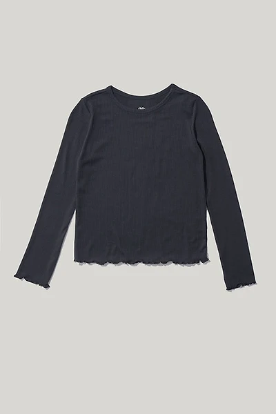 Hello Franki Everly Long Sleeve Lettuce Edge T-Shirt for girls