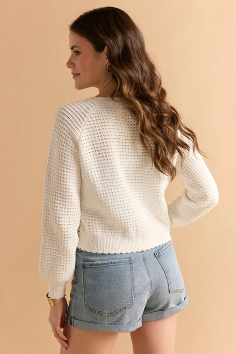 Lilly Crochet Front Pullover Sweater