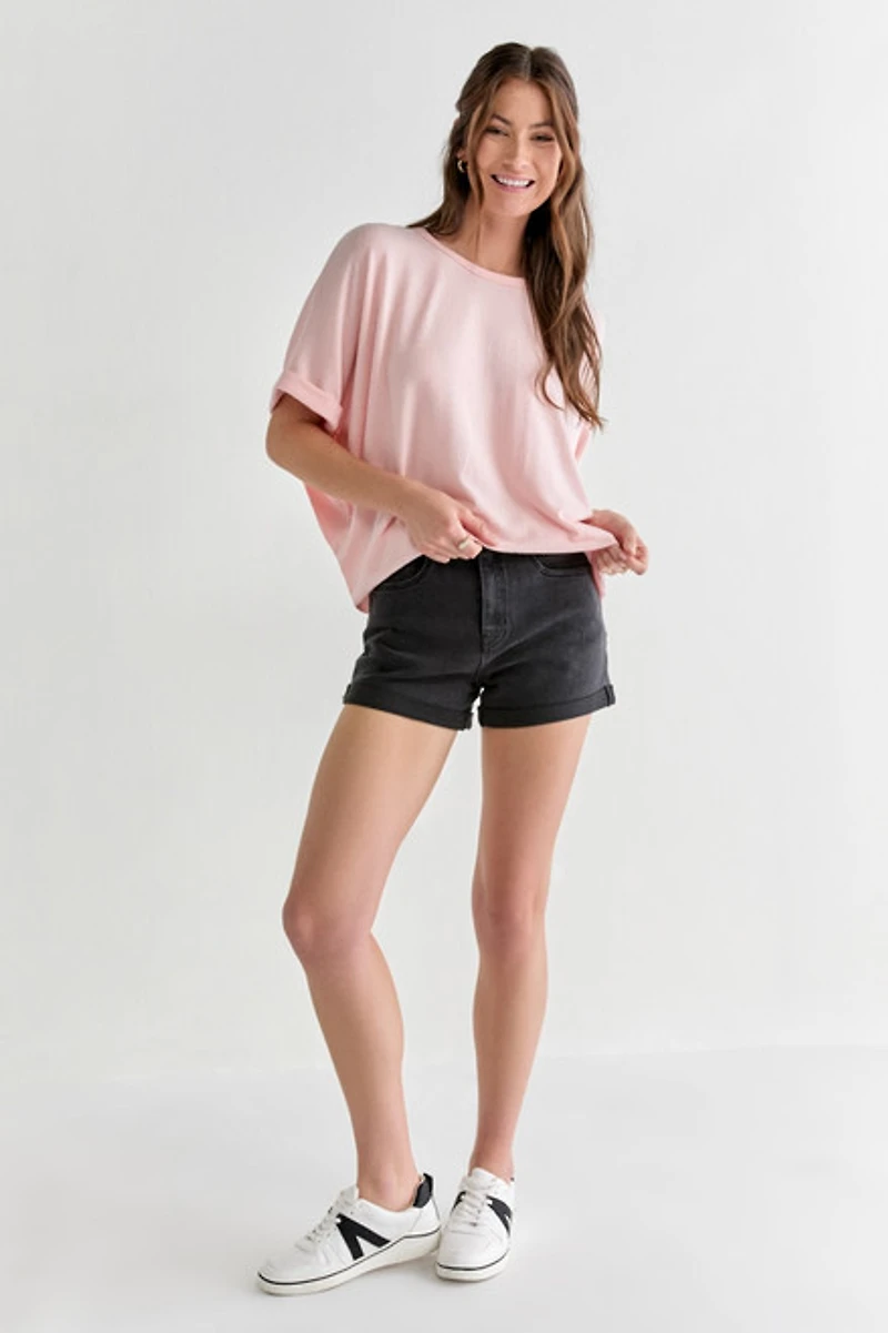 Annabeth Crew Neck Dolman Tee Light