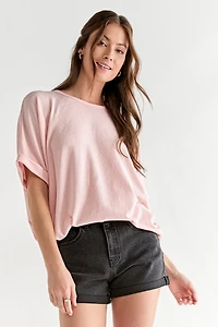 Annabeth Crew Neck Dolman Tee Light