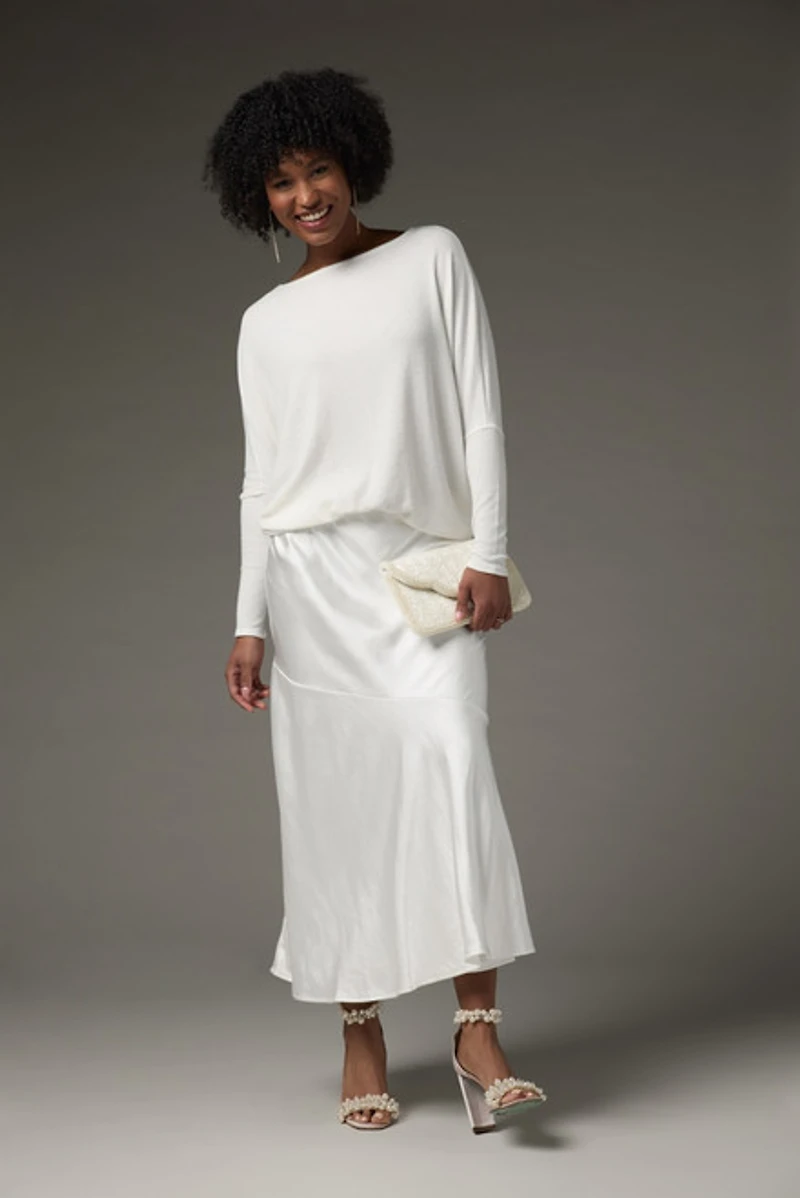 Josie Long Sleeve Dolman Top White