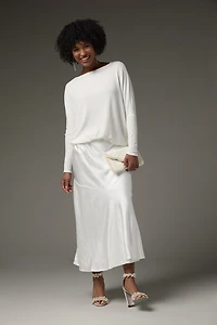 Josie Long Sleeve Dolman Top White