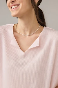 Claire Slouchy Fit Notch Neck Long Sleeve Top Light