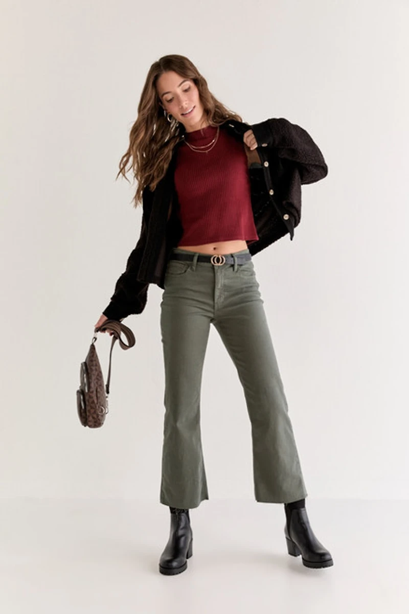 Christine Mock Neck Knitted Tank Top Burgundy