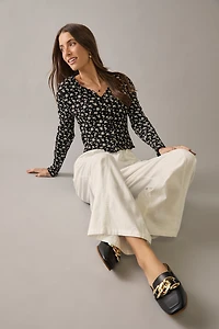 Olivia Double Pocket Culotte Pants White