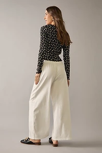 Olivia Double Pocket Culotte Pants White