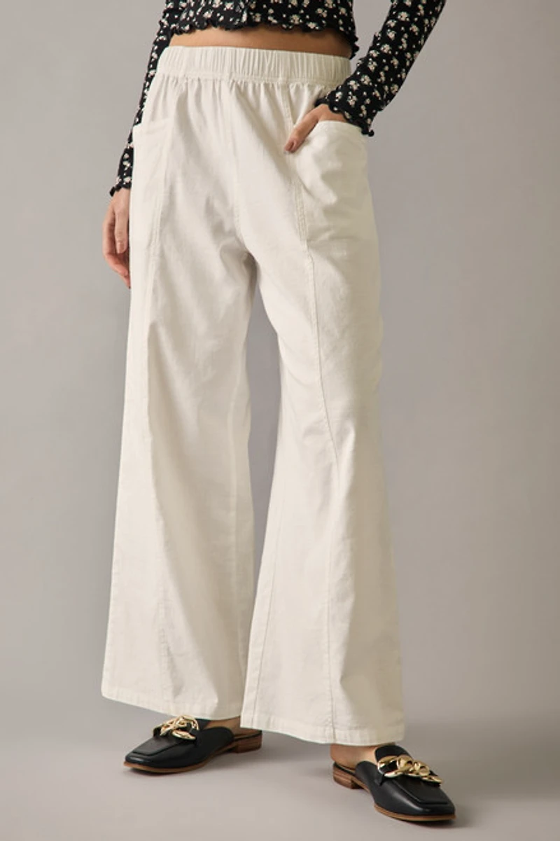 Olivia Double Pocket Culotte Pants White
