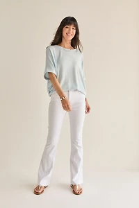 Annabeth Crew Neck Dolman Tee Light Blue