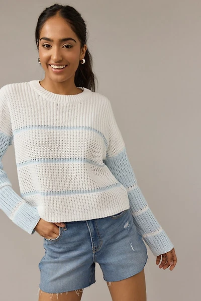 Alice Two Tone Striped Pullover Light Blue