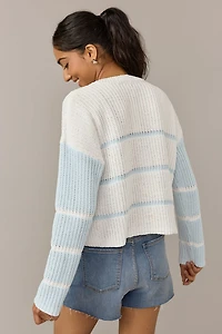 Alice Two Tone Striped Pullover Light Blue