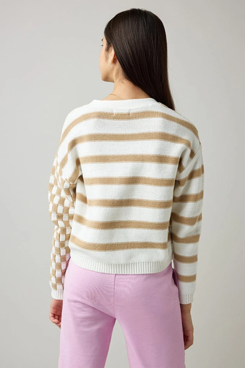 Hello Franki Mixed Print Cardigan for girls White