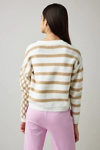 Hello Franki Mixed Print Cardigan for girls White