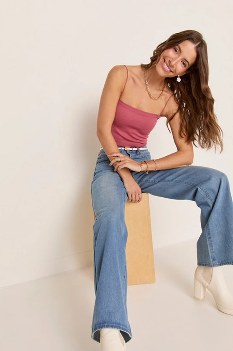 Tina Seamless Rib Cami Mauve