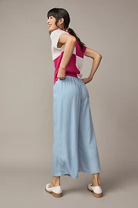 Olivia Double Pocket Culotte Pants Chambray