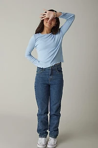 Hello Franki Everly Long Sleeve Lettuce Edge T-Shirt for girls Light