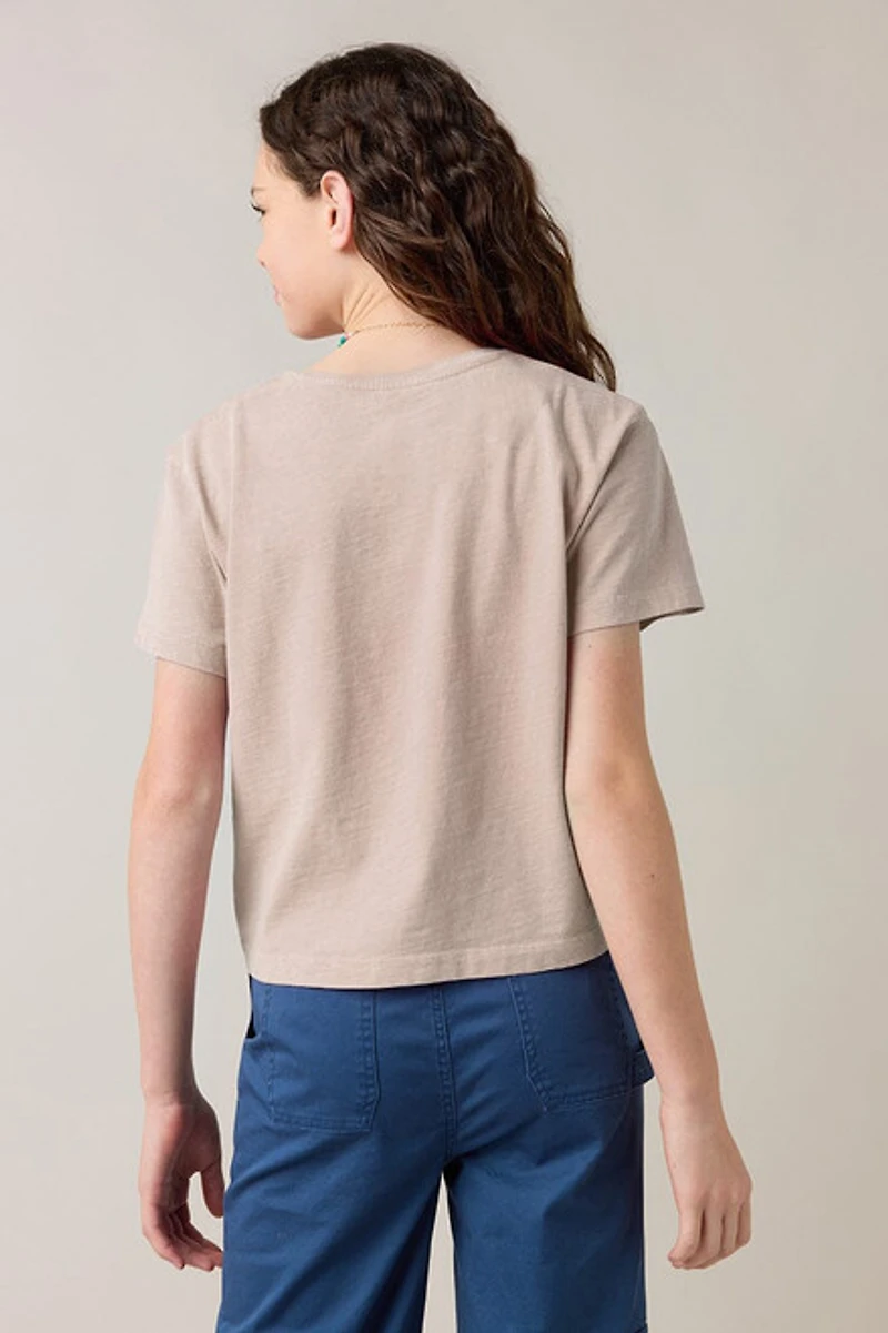 Hello Franki Olivia Cropped Slub T-Shirt for girls