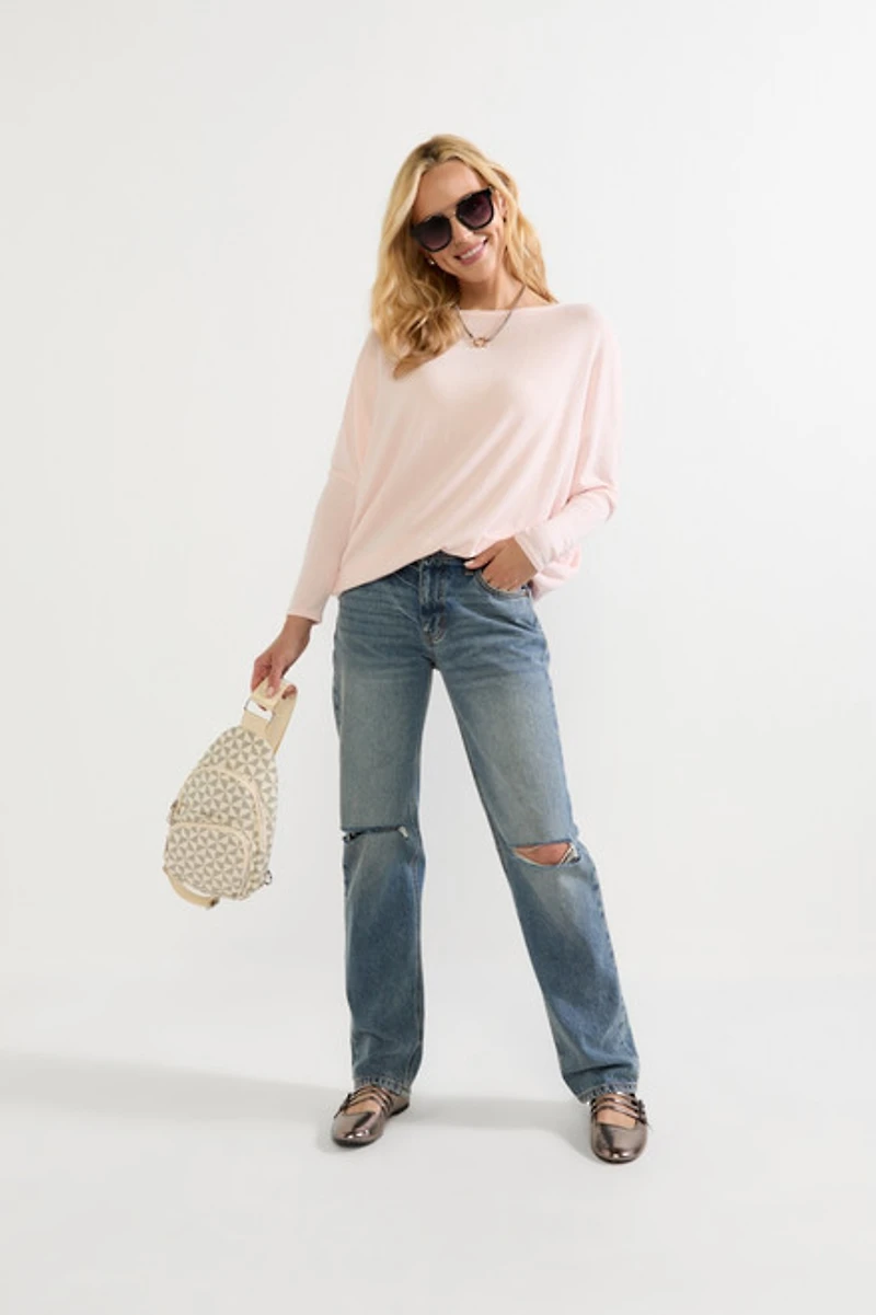 Josie Long Sleeve Dolman Top Light
