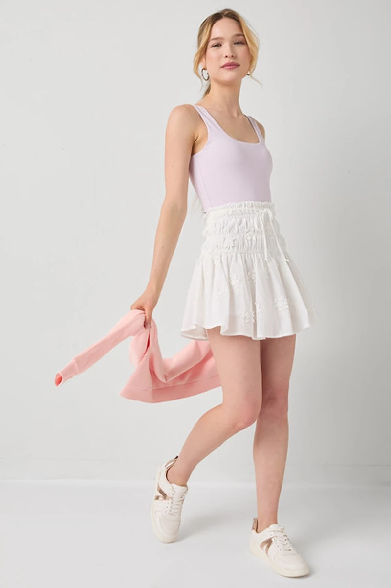yummi by francesca's Sleeveless Square Neck Tank Bodysuit Lavender
