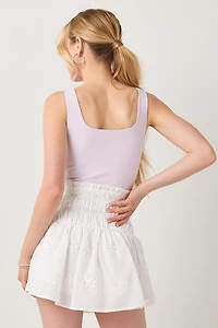 yummi by francesca's Sleeveless Square Neck Tank Bodysuit Lavender