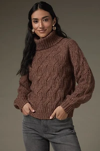 Aviana Cable Pullover Sweater Brown