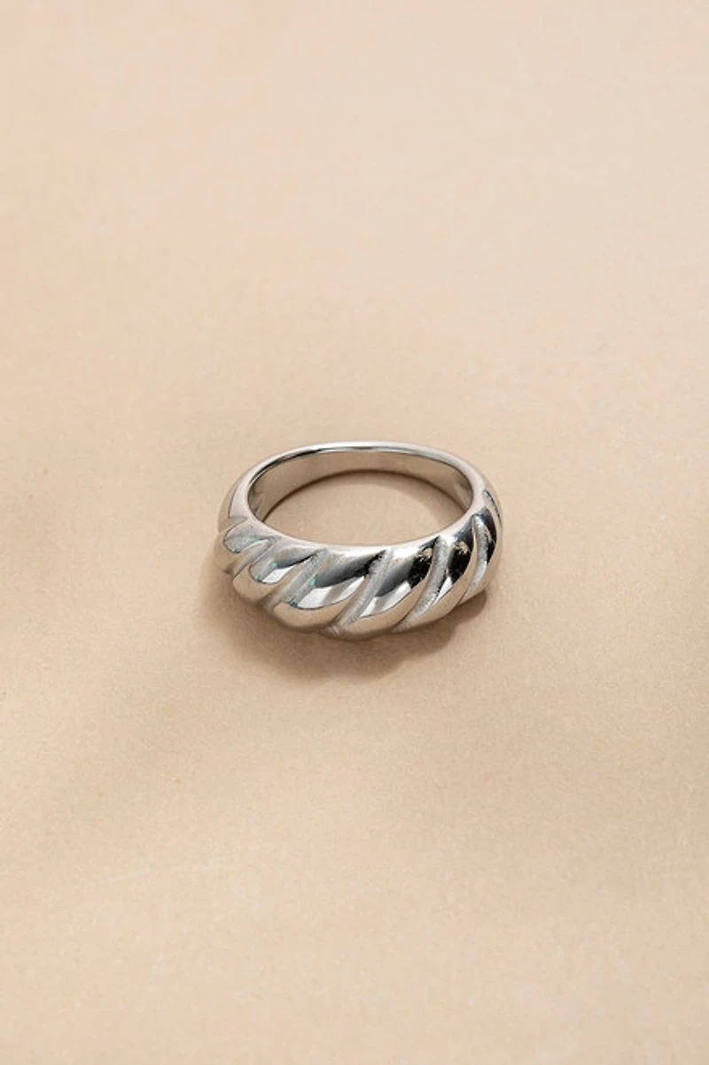 Noelle Stainless Steel Croissant Ring