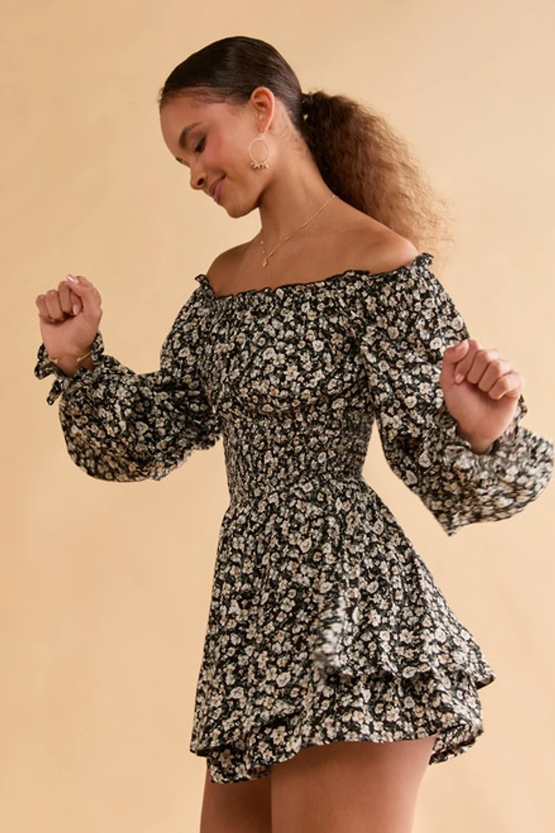 Claudia Off The Shoulder Floral Romper