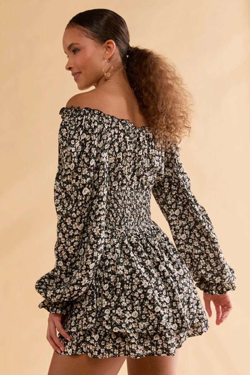 Claudia Off The Shoulder Floral Romper