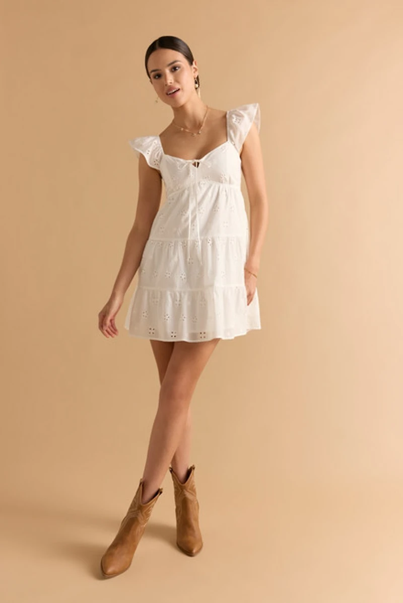 Lolla Eyelet Babydoll Mini Dress