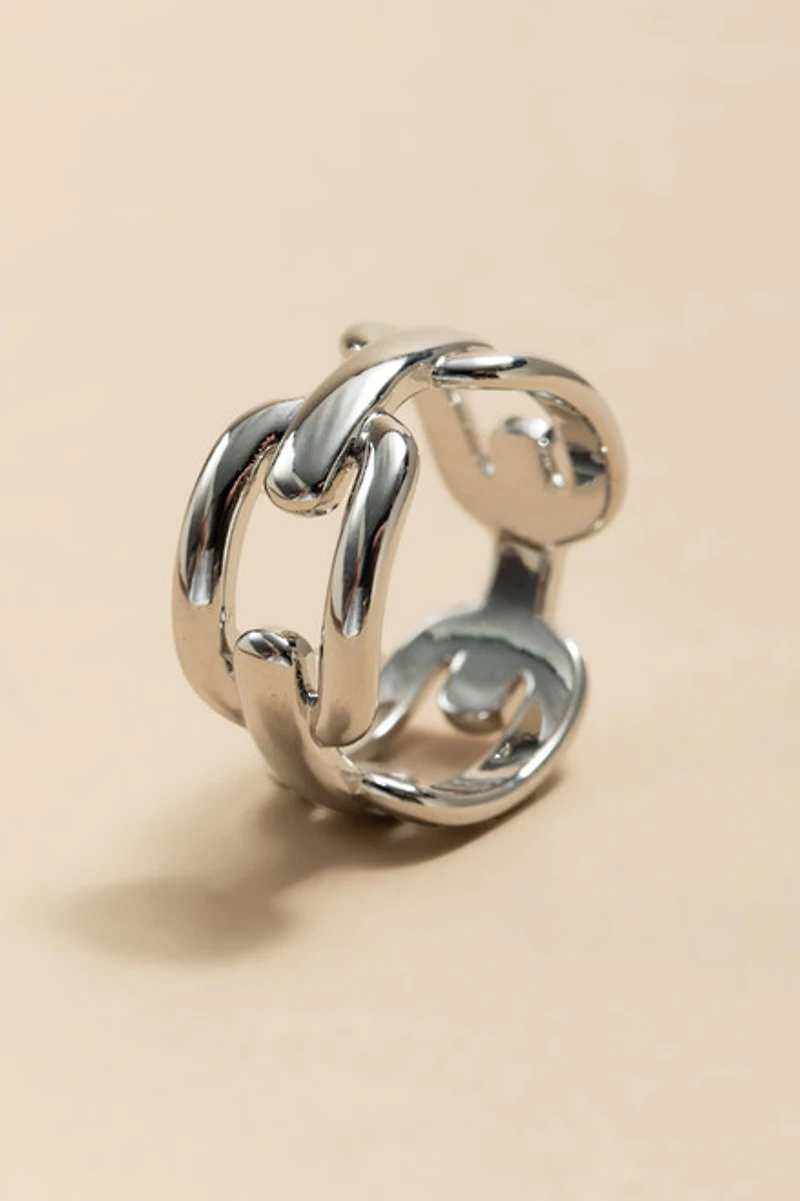 Chelsea Horsebit Band Silver Ring