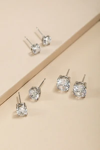 Dana Stainless Steel Crystal Stud Set
