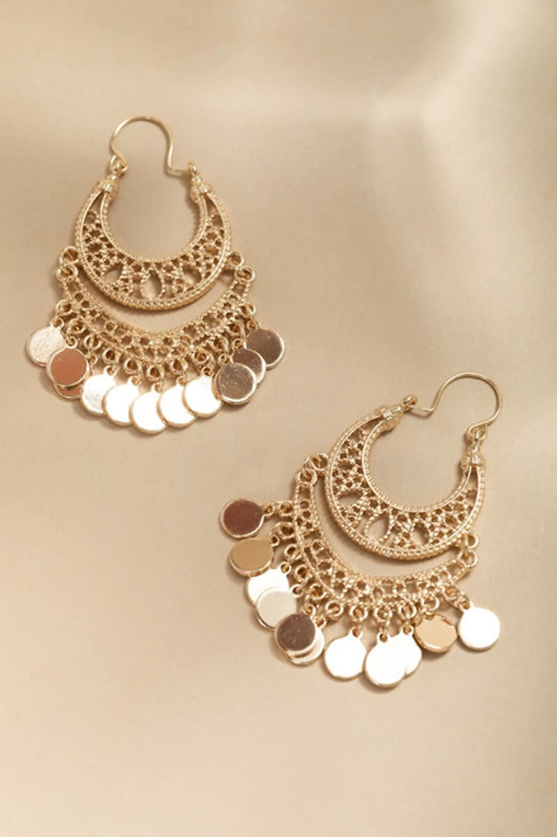 Blanca Filigree Shaky Charm Drop Earrings